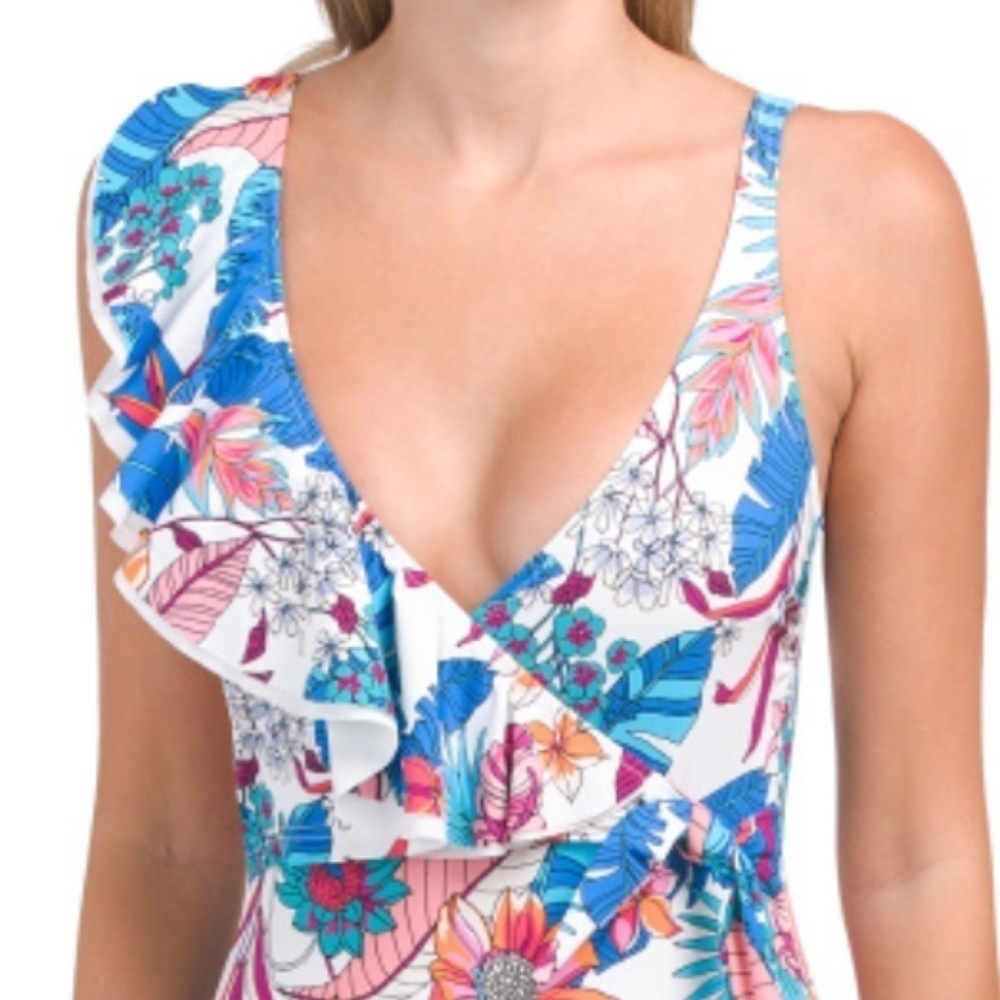 NWT GOTTEX Bohemain Gypsy One-piece Swimsuit New With Tag Size US 16 - Picture 3 of 5